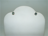 14k Yellow Gold Aquamarine Cabochon Studs