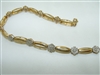 Yellow gold section diamond bracelet