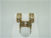 2 tone 14k white and gold diamond earring and ring set