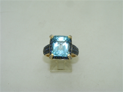 Beautiful Diamond Blue Topaz Ring