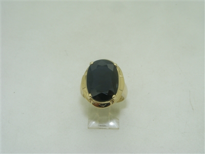 14k yellow gold Burma dark blue sapphire