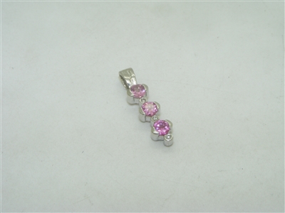 14k white gold 3 pink sapphires with diamonds