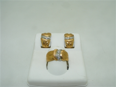 2 tone 18k yellow gold set