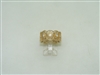 14k Yellow Gold flower Designed Band with Diamonds