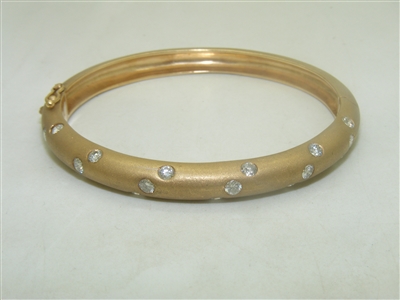 14k Yellow Gold Diamond Bangle Bracelet