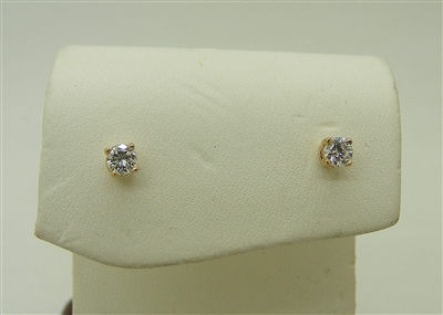 14K Yellow Gold Diamond Stud Earrings