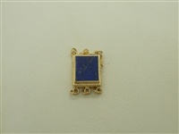 14k Yellow Gold Lapis Lazuli Rectangle Pearl Clasp