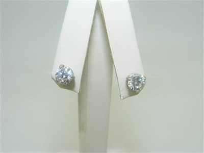 14k white gold screw back diamond stud