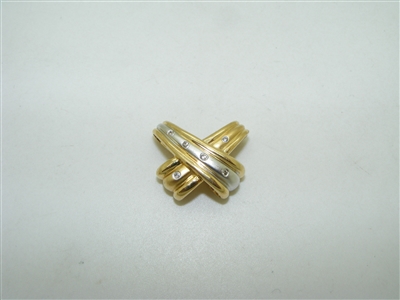 Multi tone Gold Slide Diamond Pendant