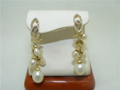 Beautiful Diamond and Pearl Earrings