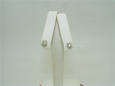 14k White Gold Diamond Studs