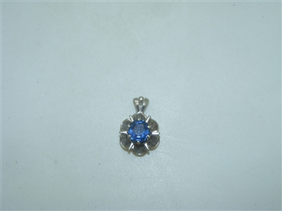 Beautiful 14k White Gold Ceylon Sapphire Pendant