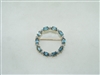 Vintage Blue Topaz and Diamond Circle Pin