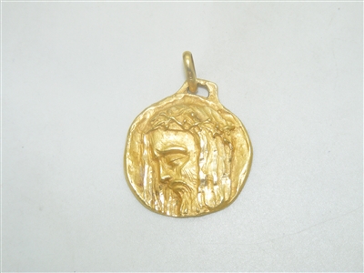 18k Yellow Gold Jesus Pendant