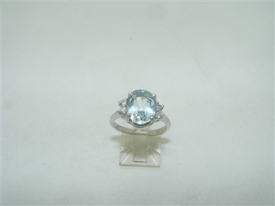 Vintage Aquamarine diamond ring