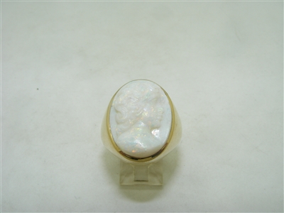 Beautiful carved opal ring