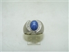 Mens Lindy blue star sapphire diamond ring