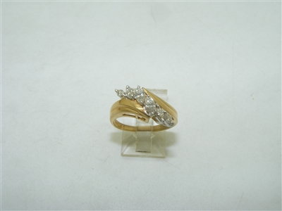 14k yellow gold marquise shaped diamond ring