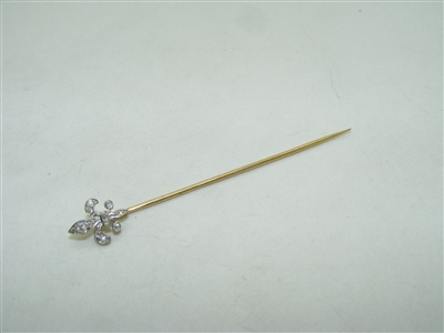 Vintage 14k diamond pin