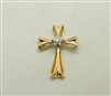 14K Yellow Gold Diamond Cross