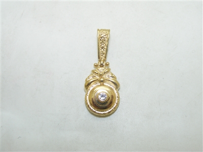 14k Yellow Gold Single Diamond Pendant