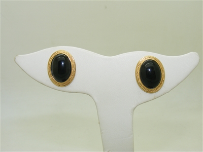 14k yellow gold Black Onyx Cabochon