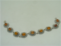 Sterling Silver (925)  bracelet with Amber stones