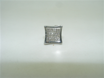 14k white gold single diamond earring