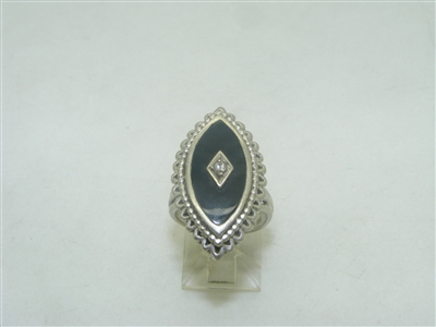 Vintage diamond and onyx ring