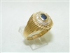 14k Yellow Gold Diamond and Sapphire Ring