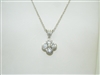 14K White Gold 4 Diamond Flower Pendant