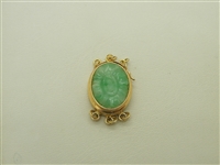 14k Yellow Gold Jade Pearl Clasp