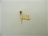 "God Bless America" 14k Yellow Gold Flag Charm