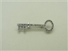 14k White Gold Blue Diamonds Key Pin/Pendant