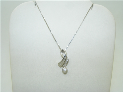 14K White Gold Diamond Pendant