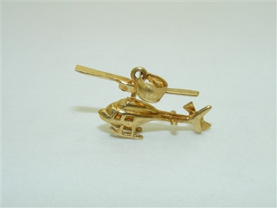 14k Yellow Gold Helicopter Pendant