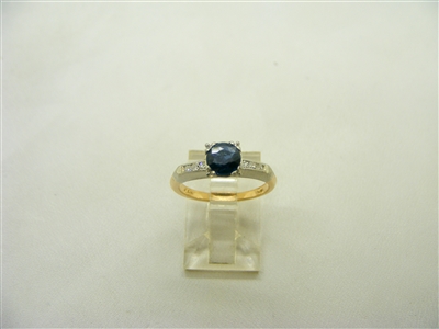 2 tone Vintage Natural Sapphire Ladies Ring