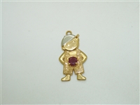 14k Yellow & White Gold Little Boy With A Ruby Stone