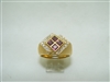 Natural ruby and diamond golden ring