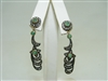 Vintage emerald and diamond hanging earrings