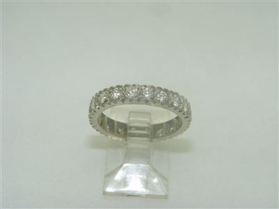 14k white gold eternity wedding band