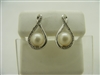 (925) sterling silver white culture pearl with diamonds