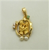 18 K Yellow Gold Kissing Cubic Zirconia Charm