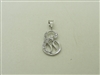 14k White Gold Script Letter Initial "E"