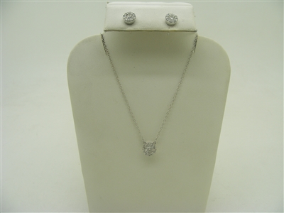 14k white gold earrings and necklace set