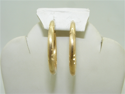 14k yellow gold designer hoop earrings