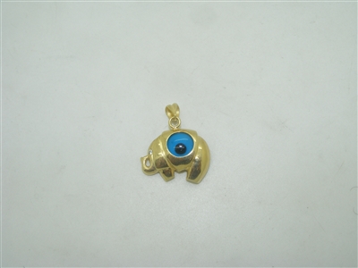 14k Yellow Gold Cubic zircon Elephant Eye