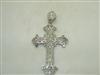 14 K White Gold Diamond Tapered Baguette Cross