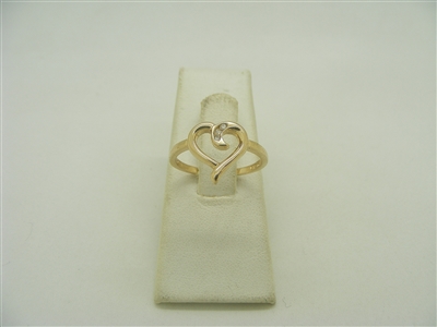 14K Yellow Gold Heart Ring