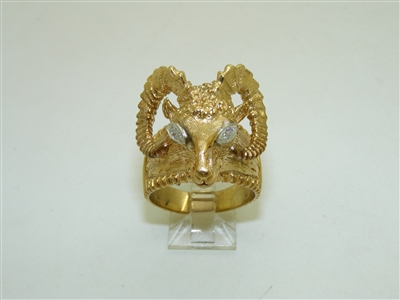 14k Goat Diamond Ring